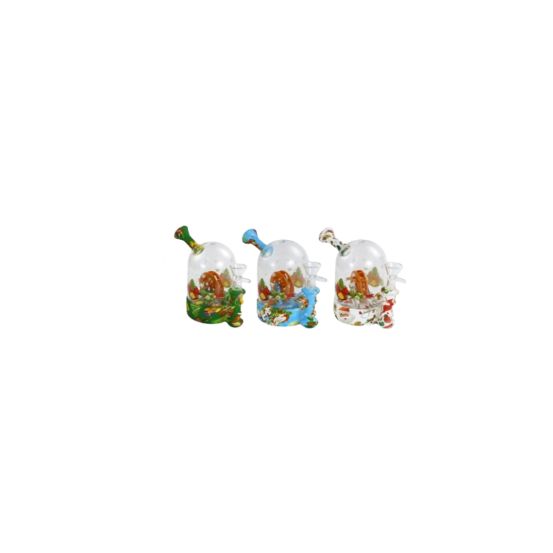BONG VIDRIO CRISTMAS PRINT 15CM H194C